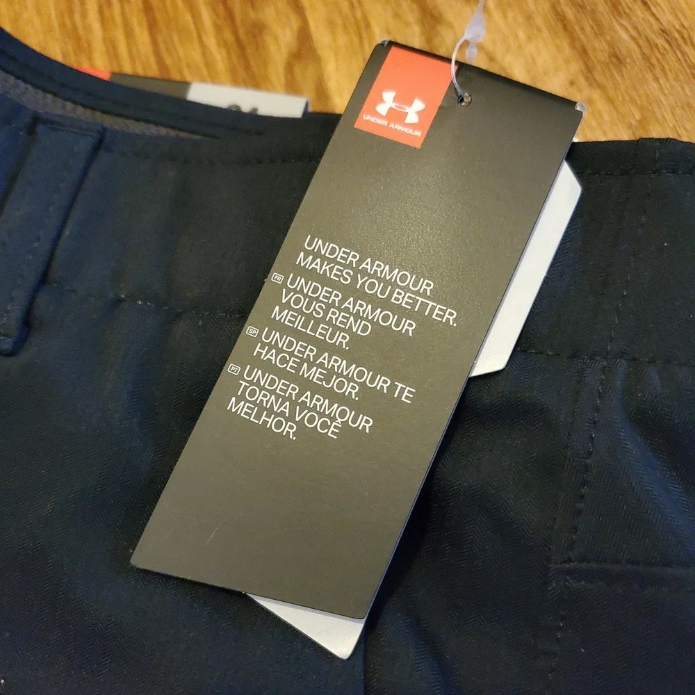 Under Armour Golf Pants Men 34 Black Showdown‎ Straight Athletic Performance New